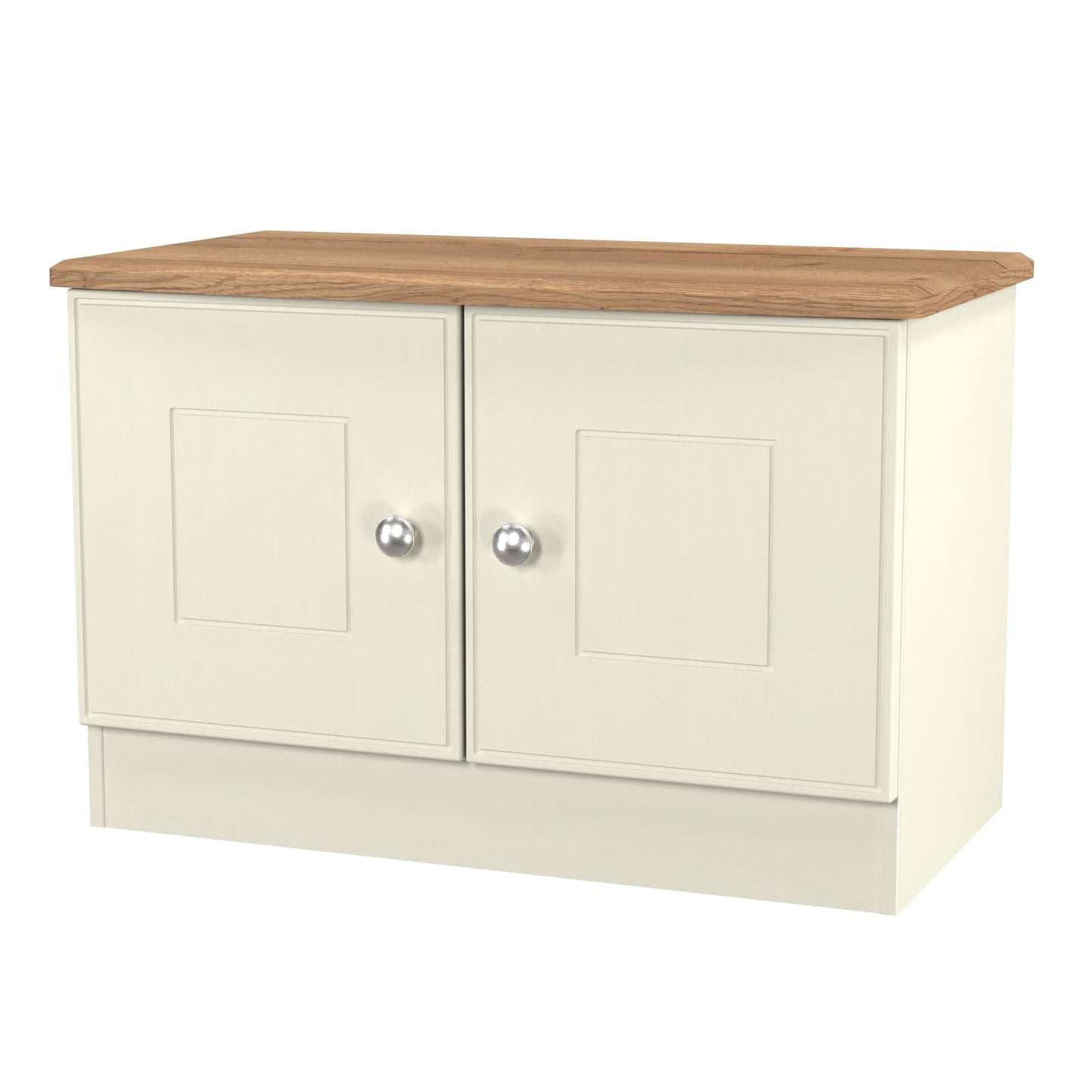 Victoria TV Unit Cream & Light Oak 2 Doors 77cm
