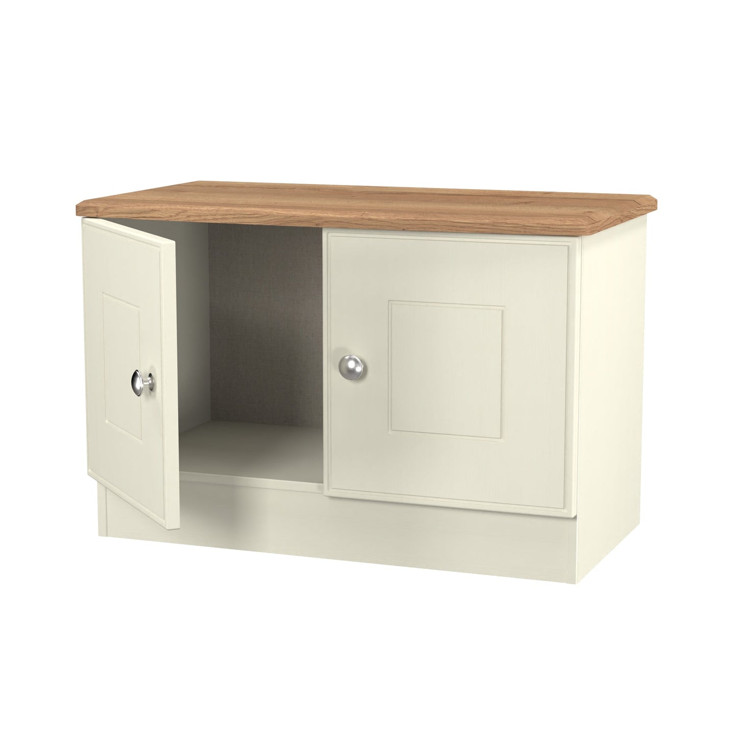 Victoria TV Unit Cream & Light Oak 2 Doors 77cm