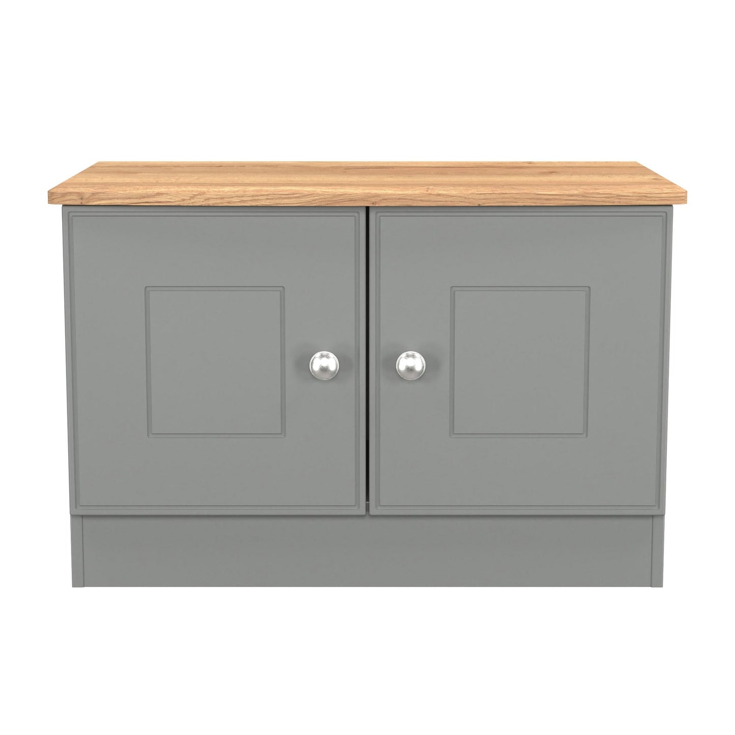 Victoria TV Unit Grey & Light Oak 2 Doors 77cm