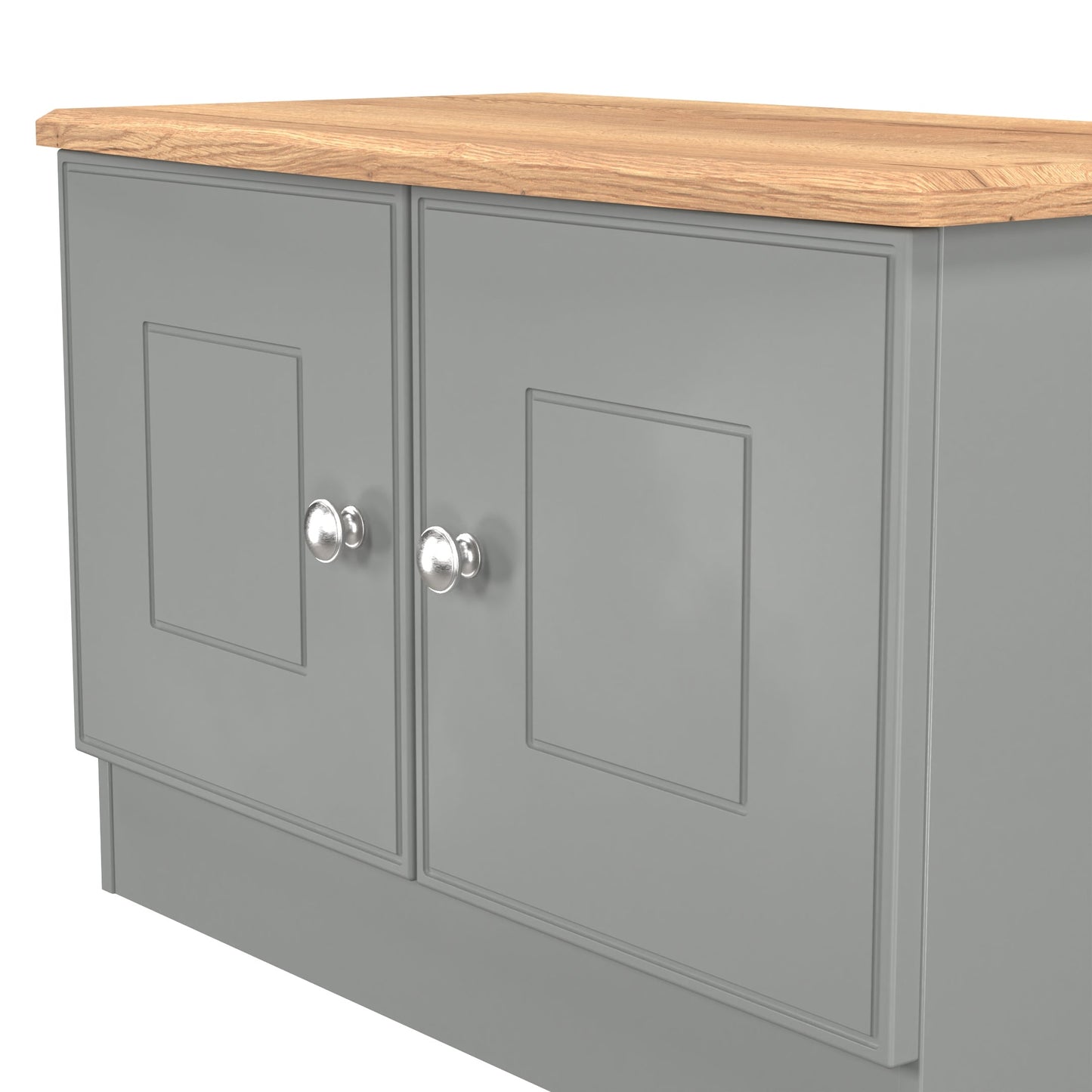 Victoria TV Unit Grey & Light Oak 2 Doors 77cm