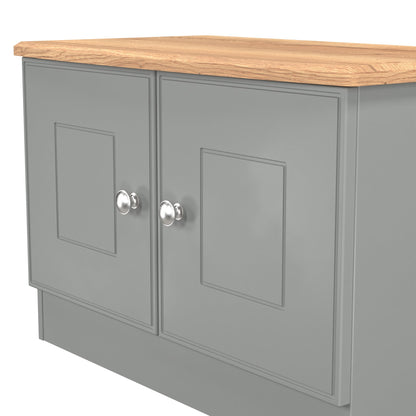 Victoria TV Unit Grey & Light Oak 2 Doors 77cm