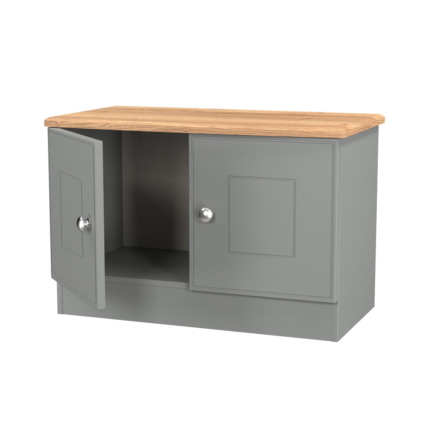 Victoria TV Unit Grey & Light Oak 2 Doors 77cm