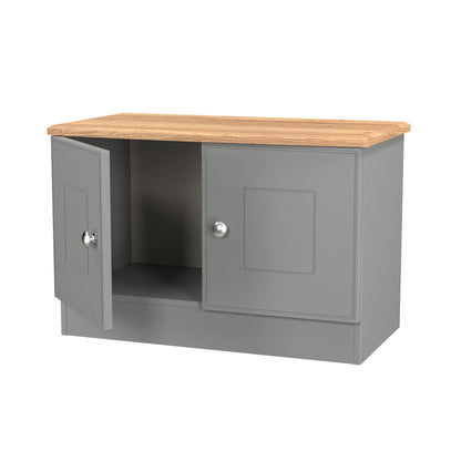 Victoria TV Unit Grey & Light Oak 2 Doors 77cm