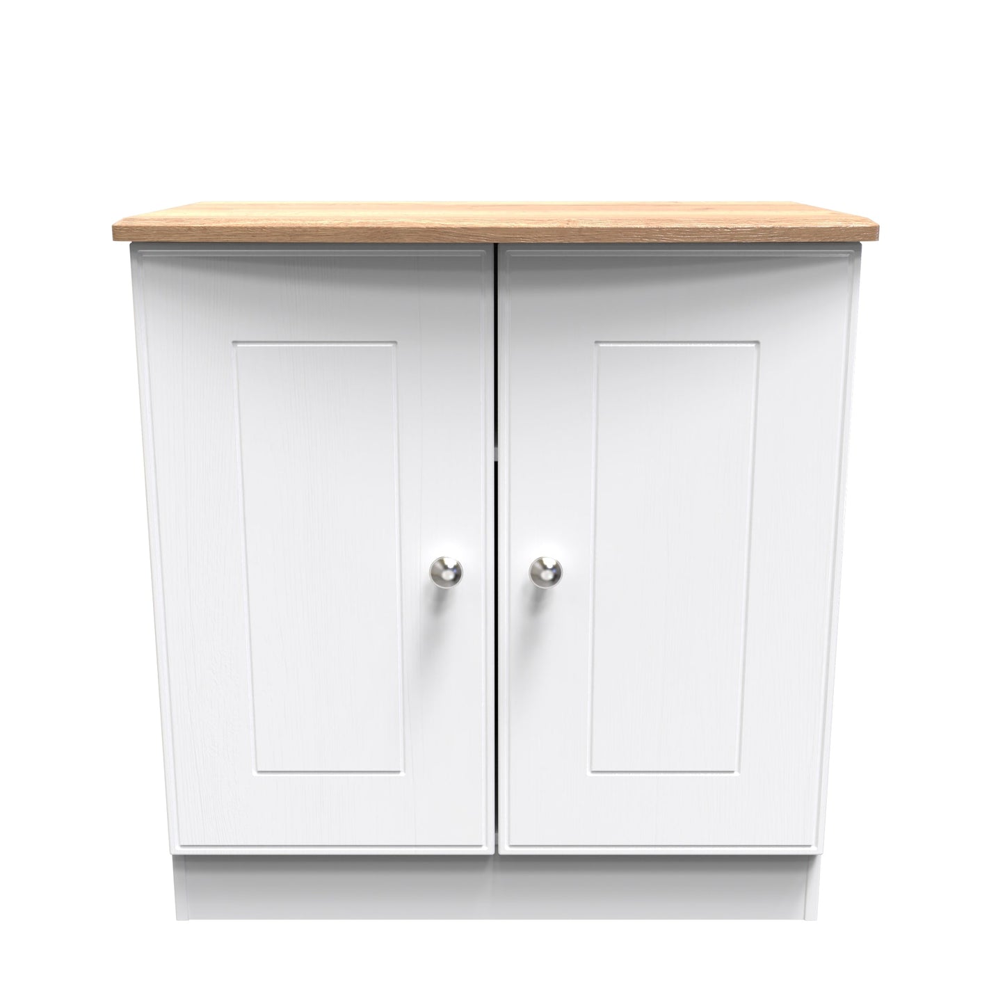 Victoria Cabinet White & Light Oak 2 Doors 77cm