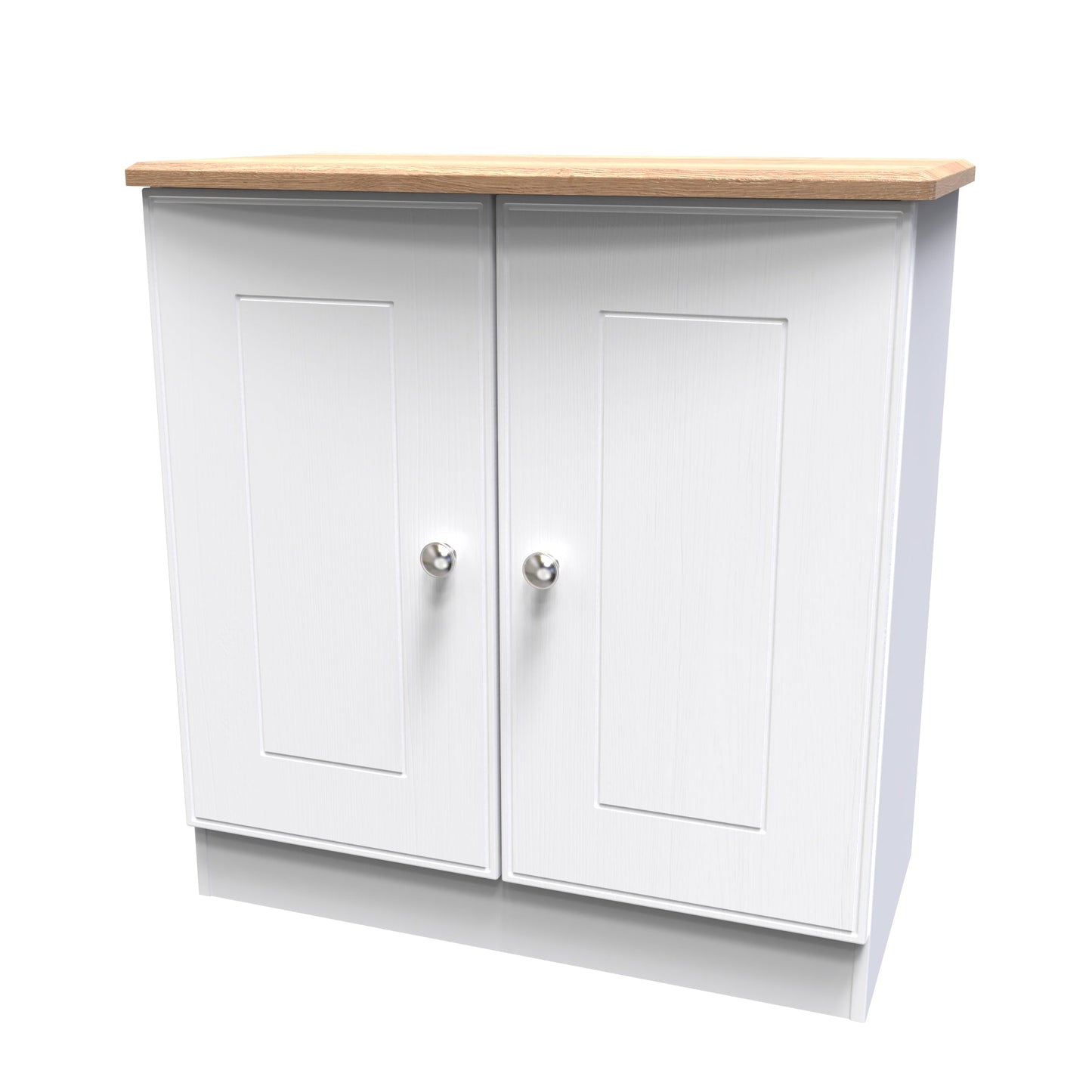Victoria Cabinet White & Light Oak 2 Doors 77cm