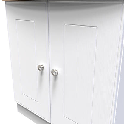 Victoria Cabinet White & Light Oak 2 Doors 77cm