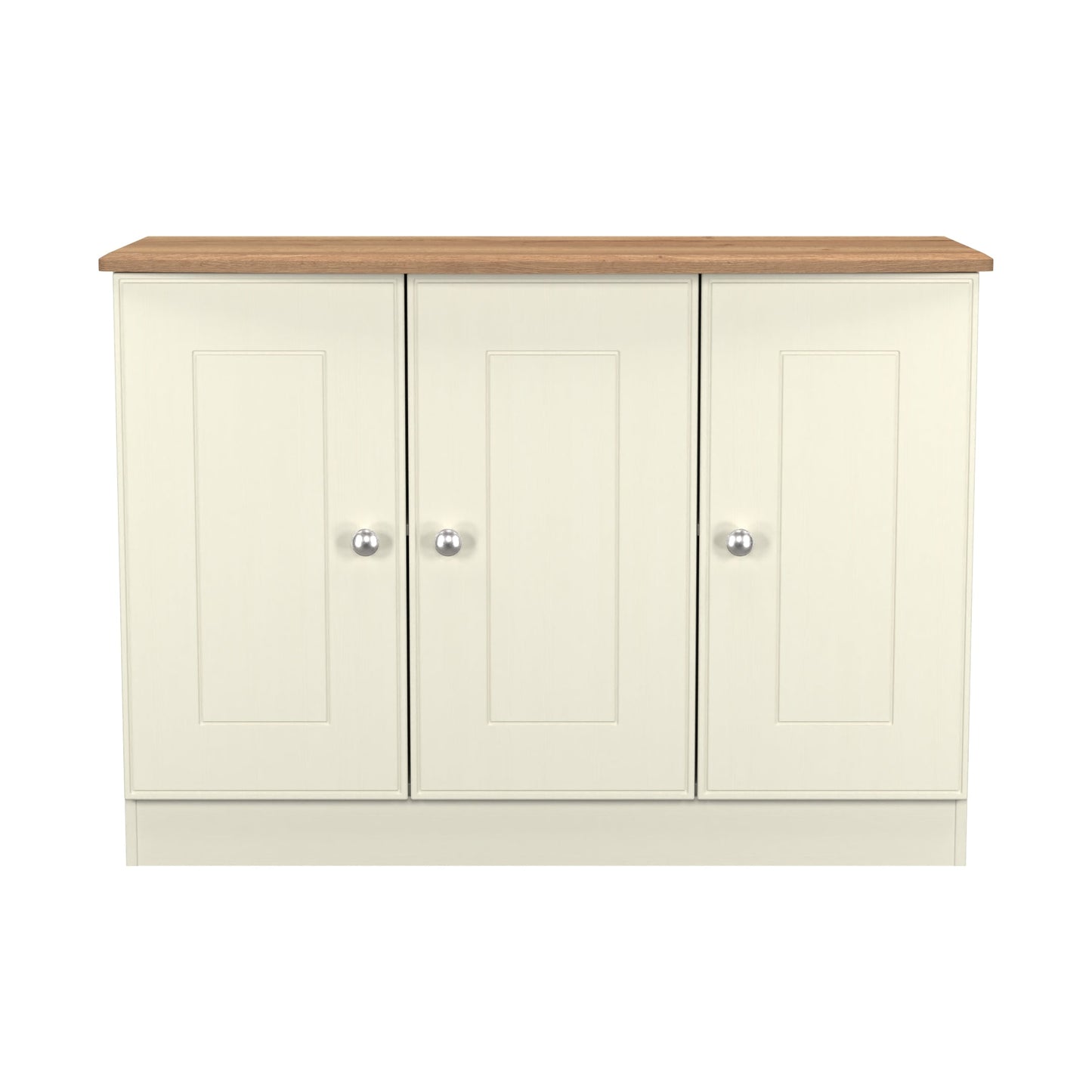 Victoria Large Sideboard Cream & Light Oak 3 Doors 112cm