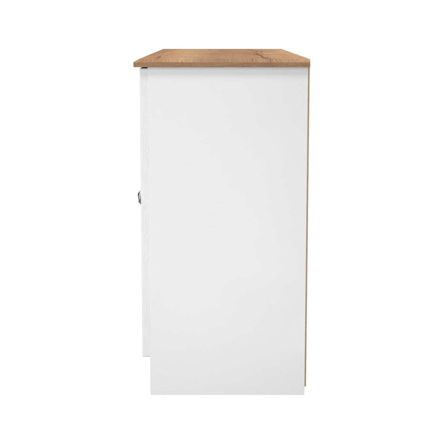 Victoria Large Sideboard White & Light Oak 2 Doors 3 Drawers 128cm