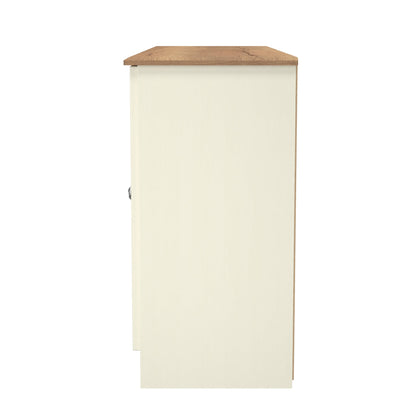 Victoria Large Sideboard Cream & Light Oak 4 Doors 1 Drawer 146cm