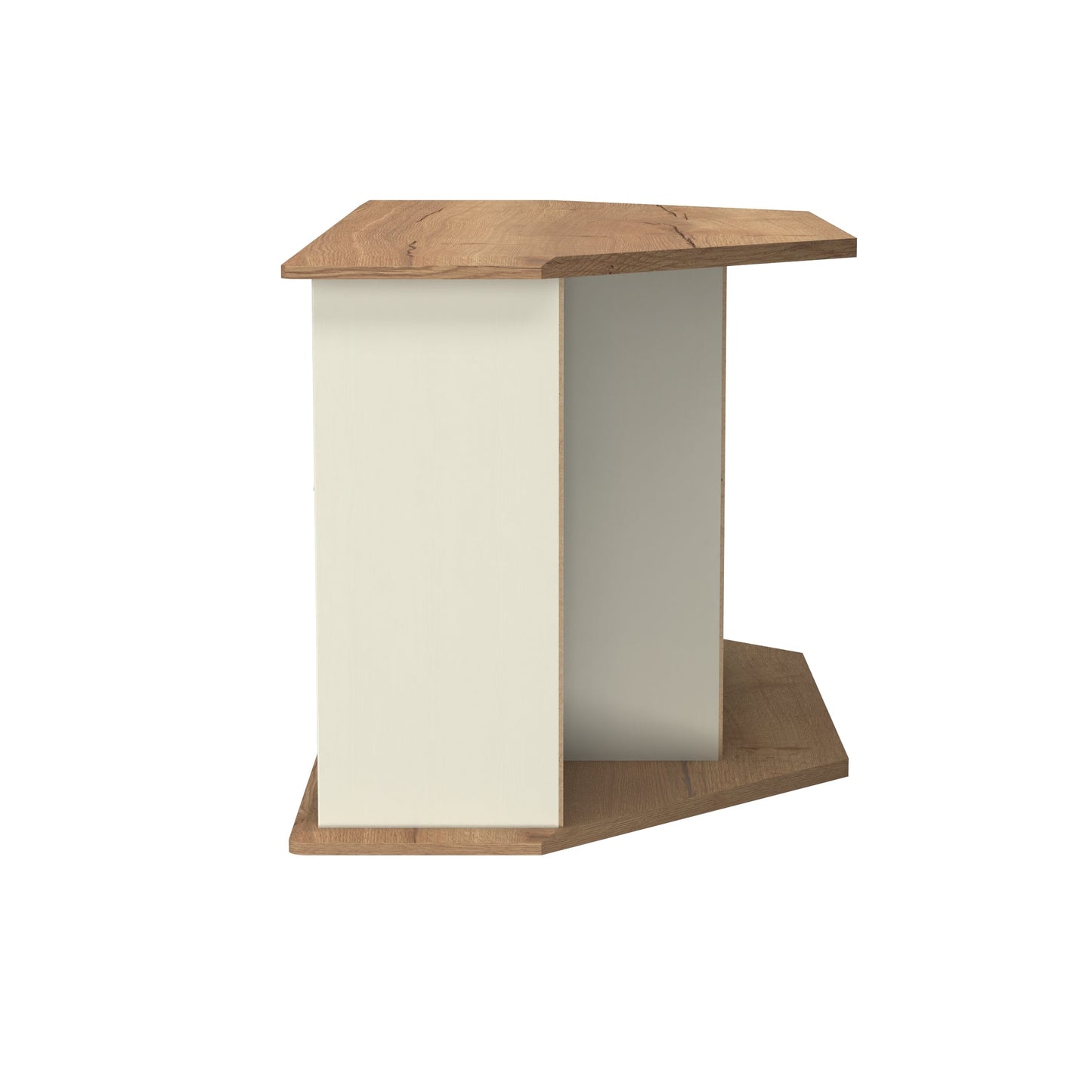 Victoria Corner Corner TV Unit Cream & Light Oak 5 Shelves 1 Drawer 112cm