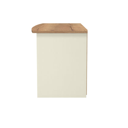 Victoria TV Unit Cream & Light Oak 5 Shelves 1 Drawer 112cm