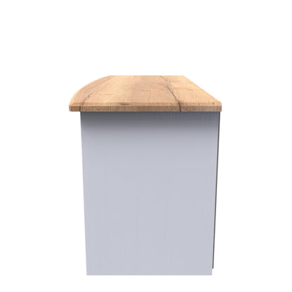 Victoria TV Unit White & Light Oak 5 Shelves 1 Drawer 112cm