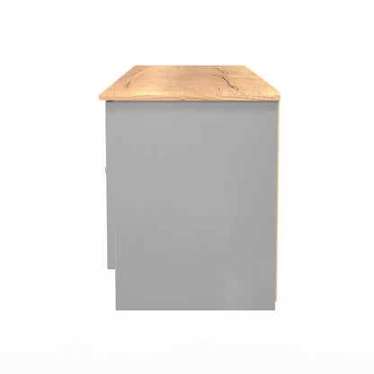 Victoria TV Unit Grey & Light Oak 2 Drawers 2 Doors 146cm