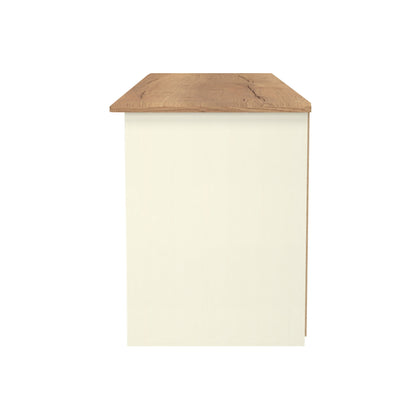 Victoria TV Unit Cream & Light Oak 5 Shelves 1 Drawer 42cm