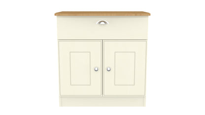 Victoria Sideboard Cream & Light Oak 2 Doors 1 Drawer 77cm