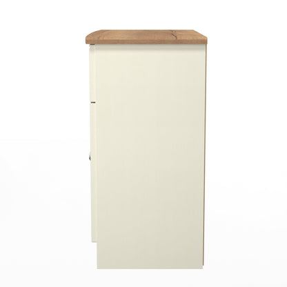 Victoria Sideboard Cream & Light Oak 2 Doors 1 Drawer 77cm