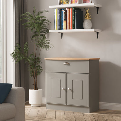 Victoria Sideboard Grey & Light Oak 2 Doors 1 Drawer 77cm