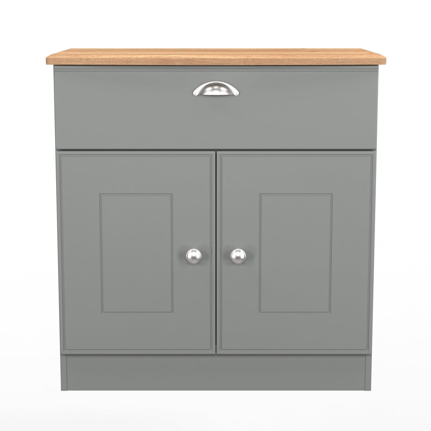 Victoria Sideboard Grey & Light Oak 2 Doors 1 Drawer 77cm