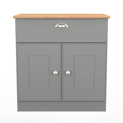 Victoria Sideboard Grey & Light Oak 2 Doors 1 Drawer 77cm