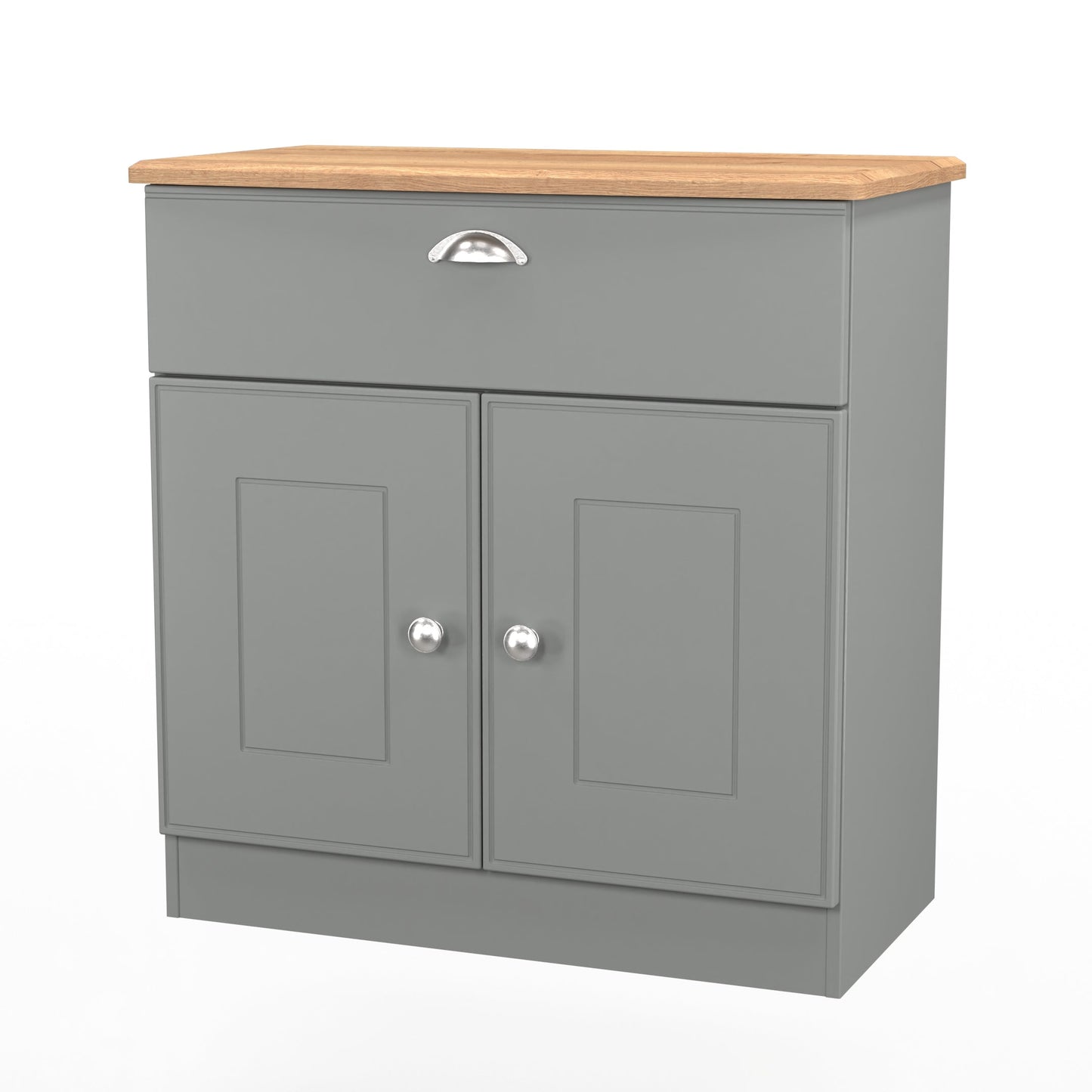 Victoria Sideboard Grey & Light Oak 2 Doors 1 Drawer 77cm