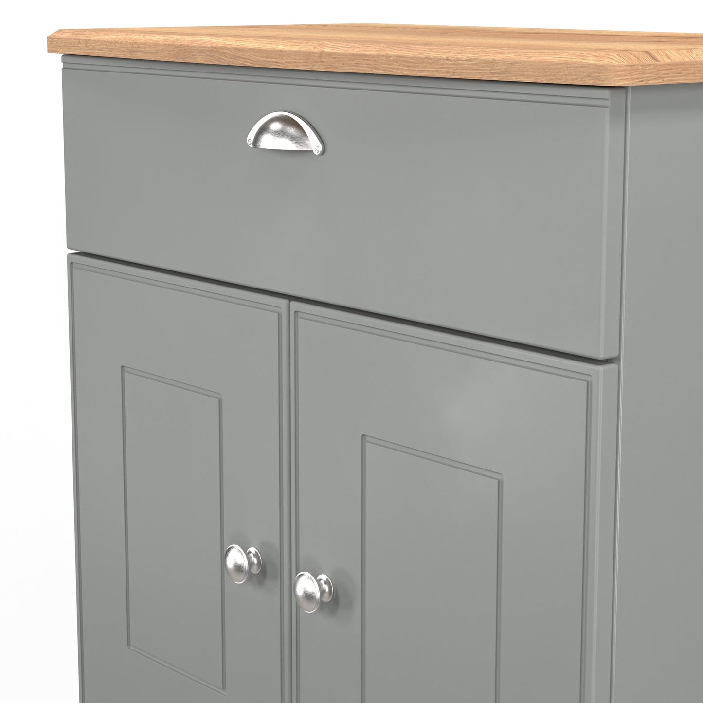 Victoria Sideboard Grey & Light Oak 2 Doors 1 Drawer 77cm