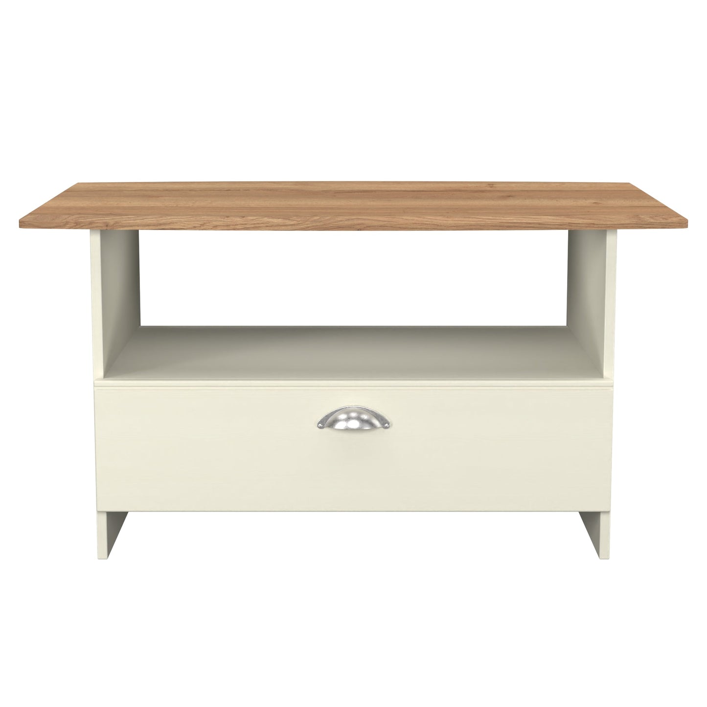 Victoria Coffee Table Cream & Light Oak 1 Shelf 1 Drawer 93cm