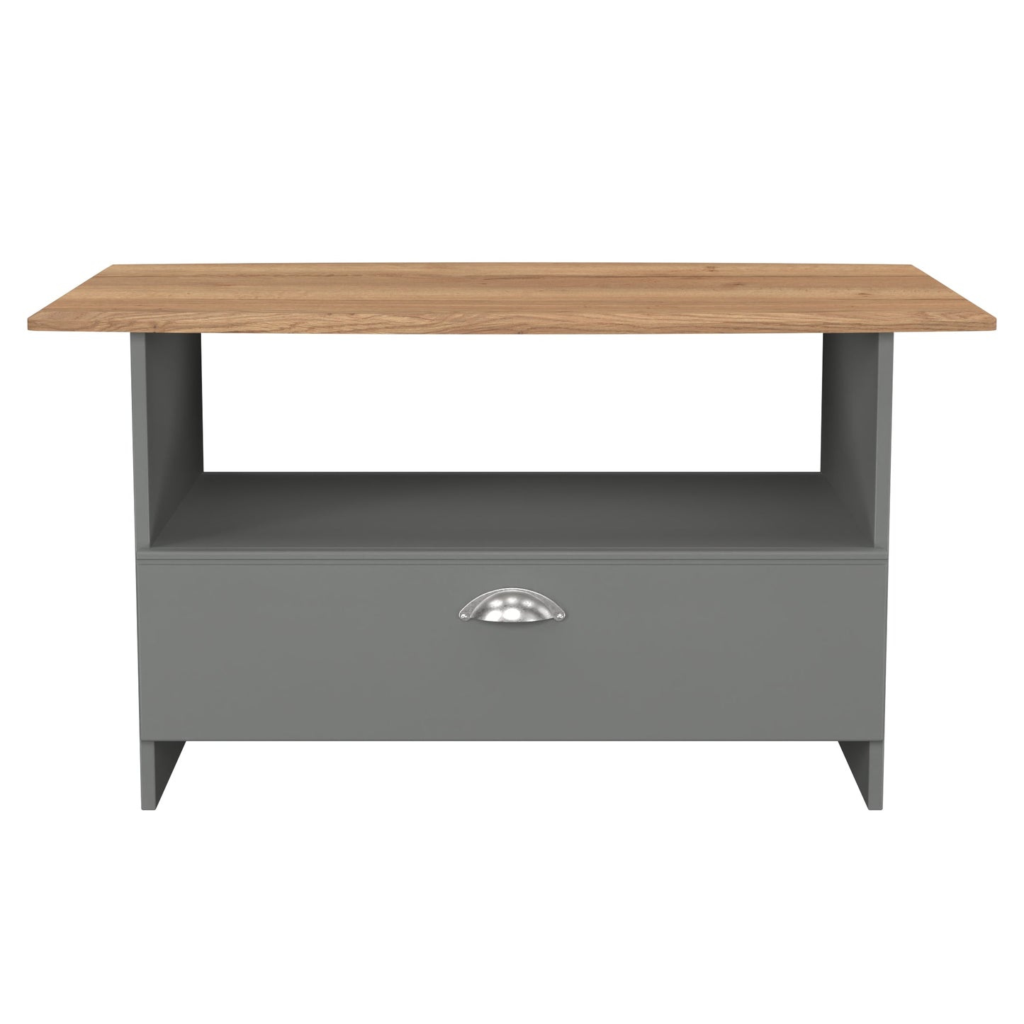 Victoria Coffee Table Grey & Light Oak 1 Shelf 1 Drawer 93cm