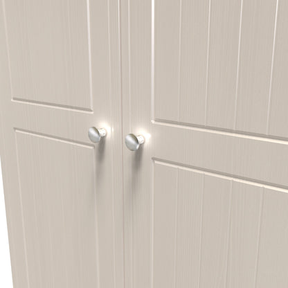 Vienna Tall Wardrobe Off-white & Light Oak 2 Doors 1 Shelf 74cm