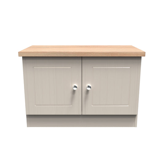 Vienna TV Unit Off-white & Light Oak 2 Doors 74cm