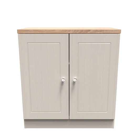 Vienna Cabinet Off-white & Light Oak 2 Doors 1 Shelf 74cm