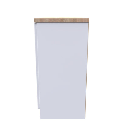 Vienna Cabinet White & Light Oak 2 Doors 1 Shelf 74cm