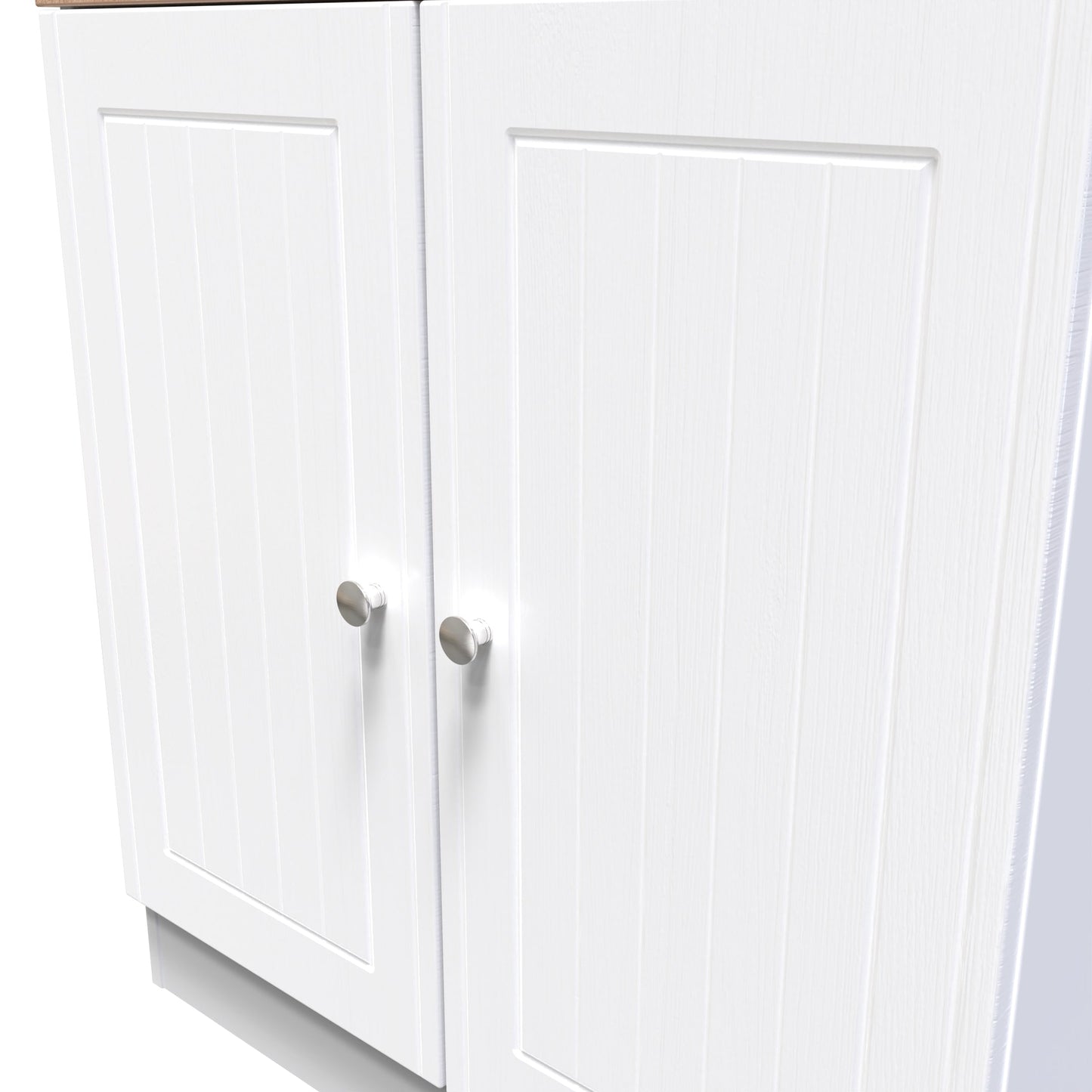 Vienna Cabinet White & Light Oak 2 Doors 1 Shelf 74cm