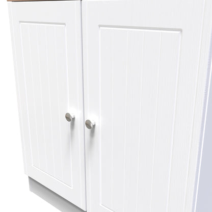 Vienna Cabinet White & Light Oak 2 Doors 1 Shelf 74cm
