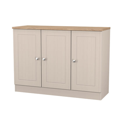 Vienna Large Sideboard Off-white & Light Oak 3 Doors 1 Shelf 110cm