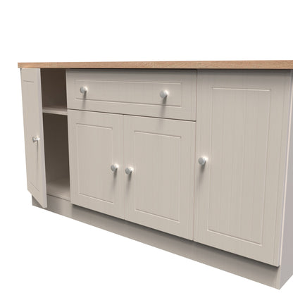 Vienna Large Sideboard Off-white & Light Oak 4 Doors 2 Shelves 1 Drawer 144cm