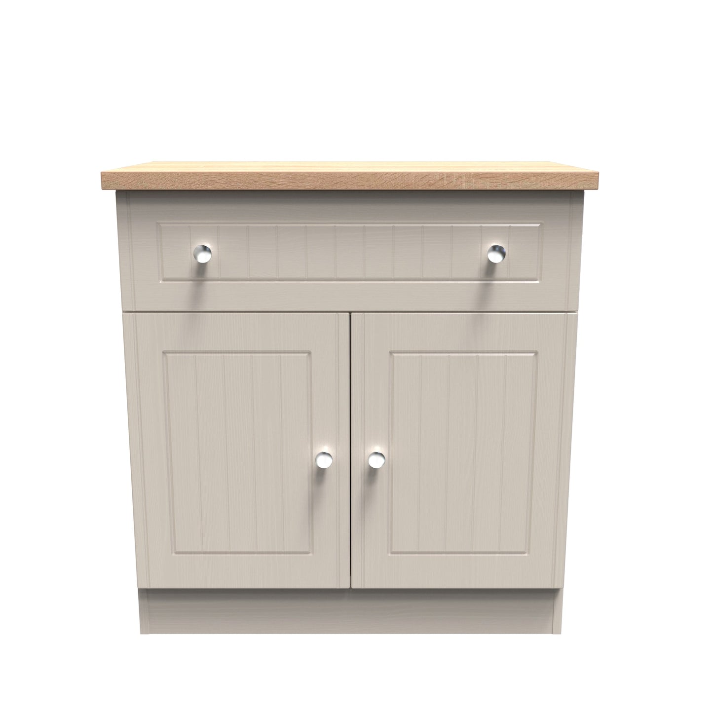 Vienna Sideboard Off-white & Light Oak 2 Doors 1 Drawer 74cm