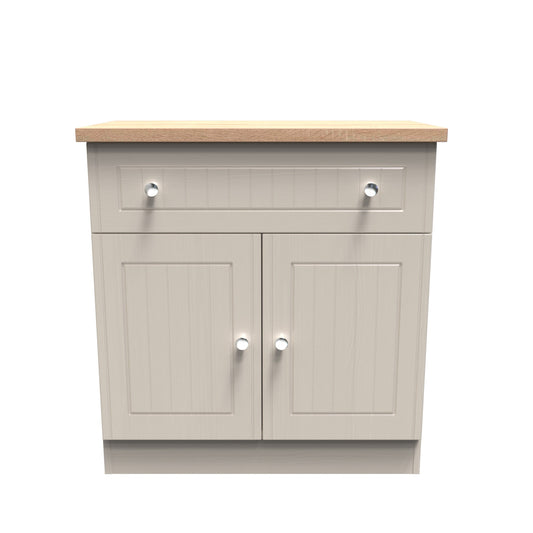 Vienna Sideboard Off-white & Light Oak 2 Doors 1 Drawer 74cm
