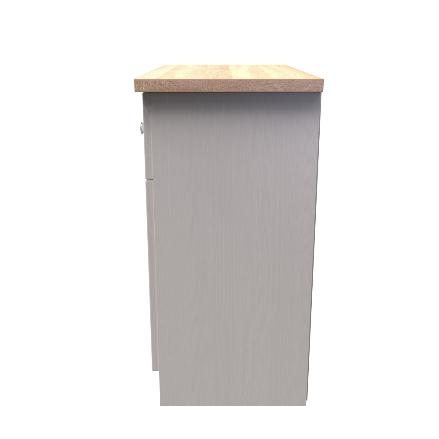 Vienna Sideboard Off-white & Light Oak 2 Doors 1 Drawer 74cm