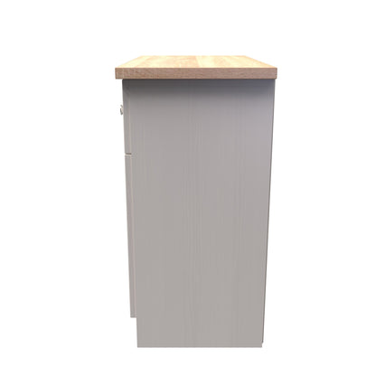 Vienna Sideboard Off-white & Light Oak 2 Doors 1 Drawer 74cm