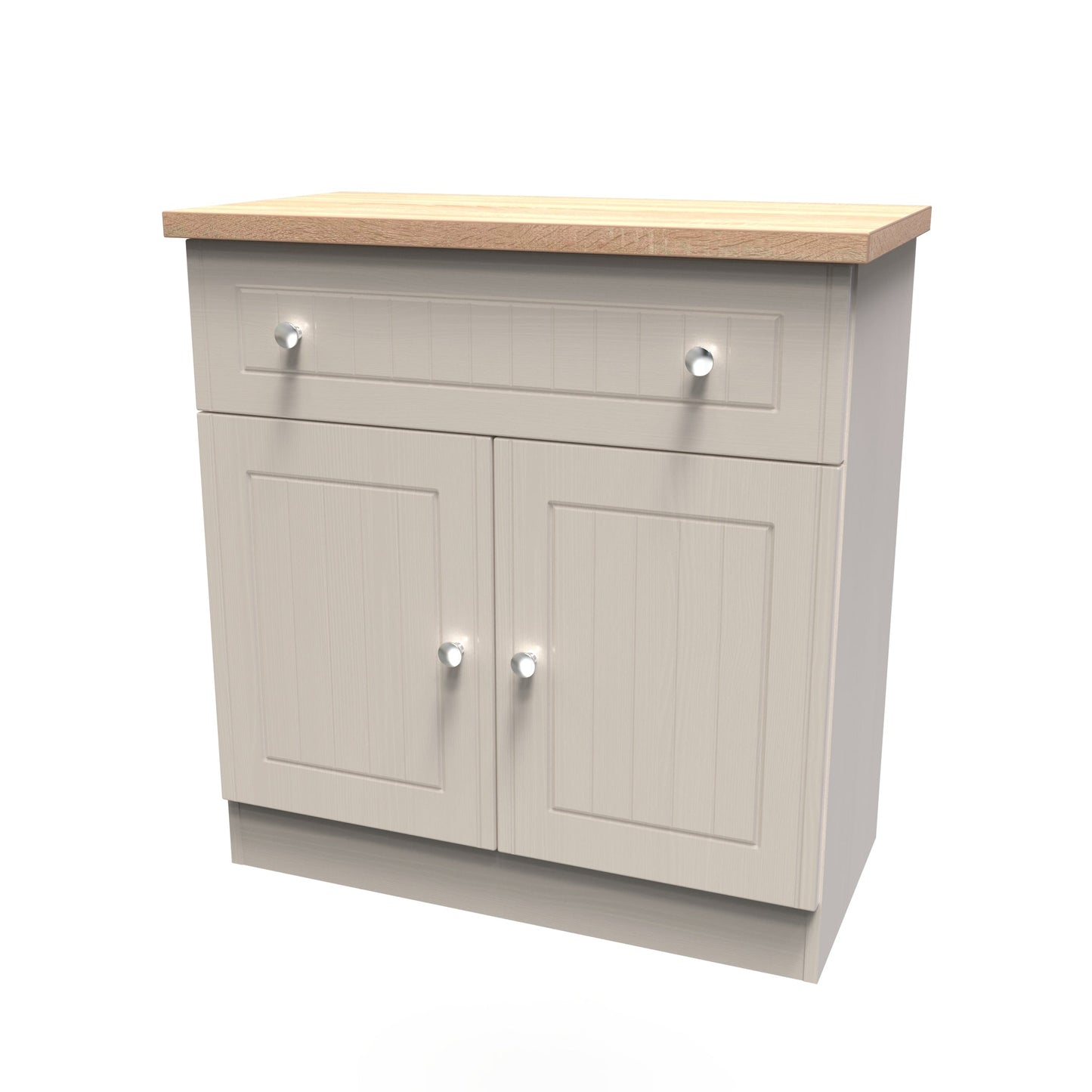 Vienna Sideboard Off-white & Light Oak 2 Doors 1 Drawer 74cm