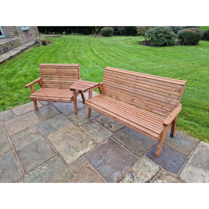 Swedish Redwood Angled Garden Tete Tete 5 Seats