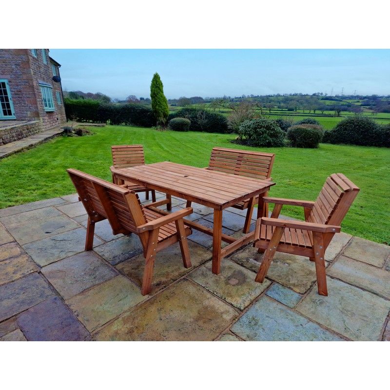 Swedish Redwood Garden Furniture Set 4 Seats