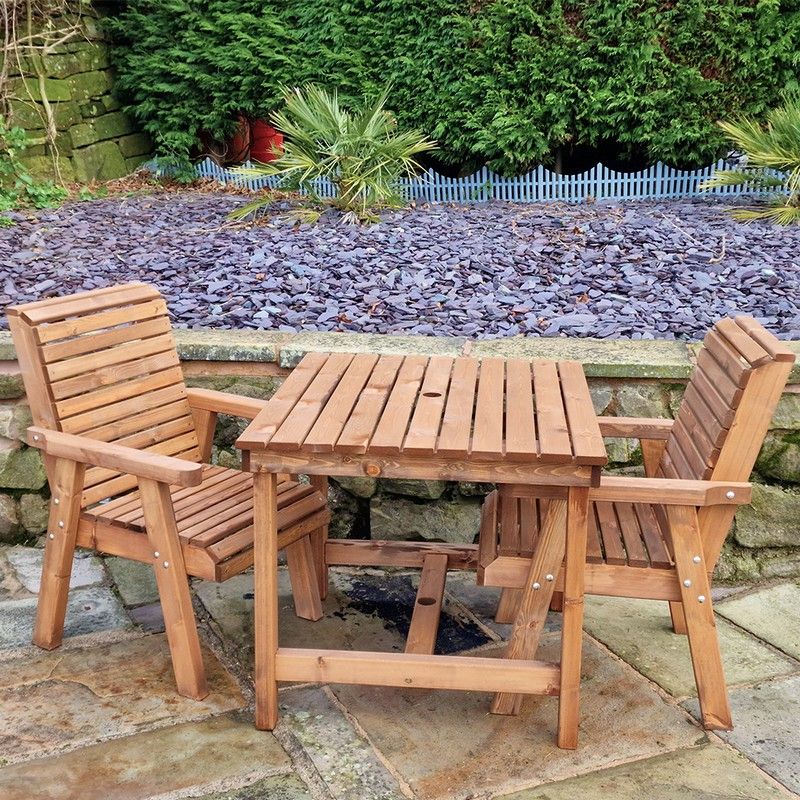 Swedish Redwood Garden Bistro Set 2 Seats