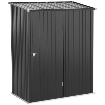 Galvanised 5.3 x 3.1' Single Door Pent Garden Store Steel Grey by Steadfast Primary Image