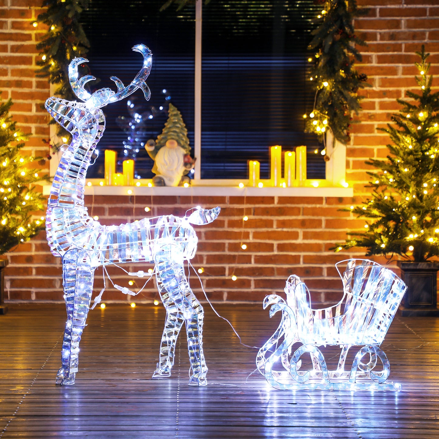 2 Piece Christmas Feature Light Warm White Indoor 170 LED