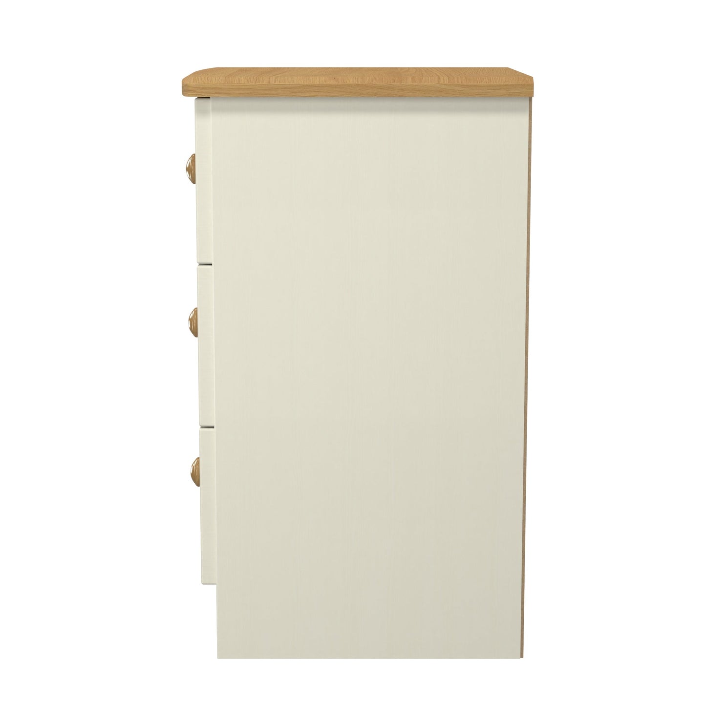 Warwick Bedside Table Cream & Oak 3 Drawers 40cm