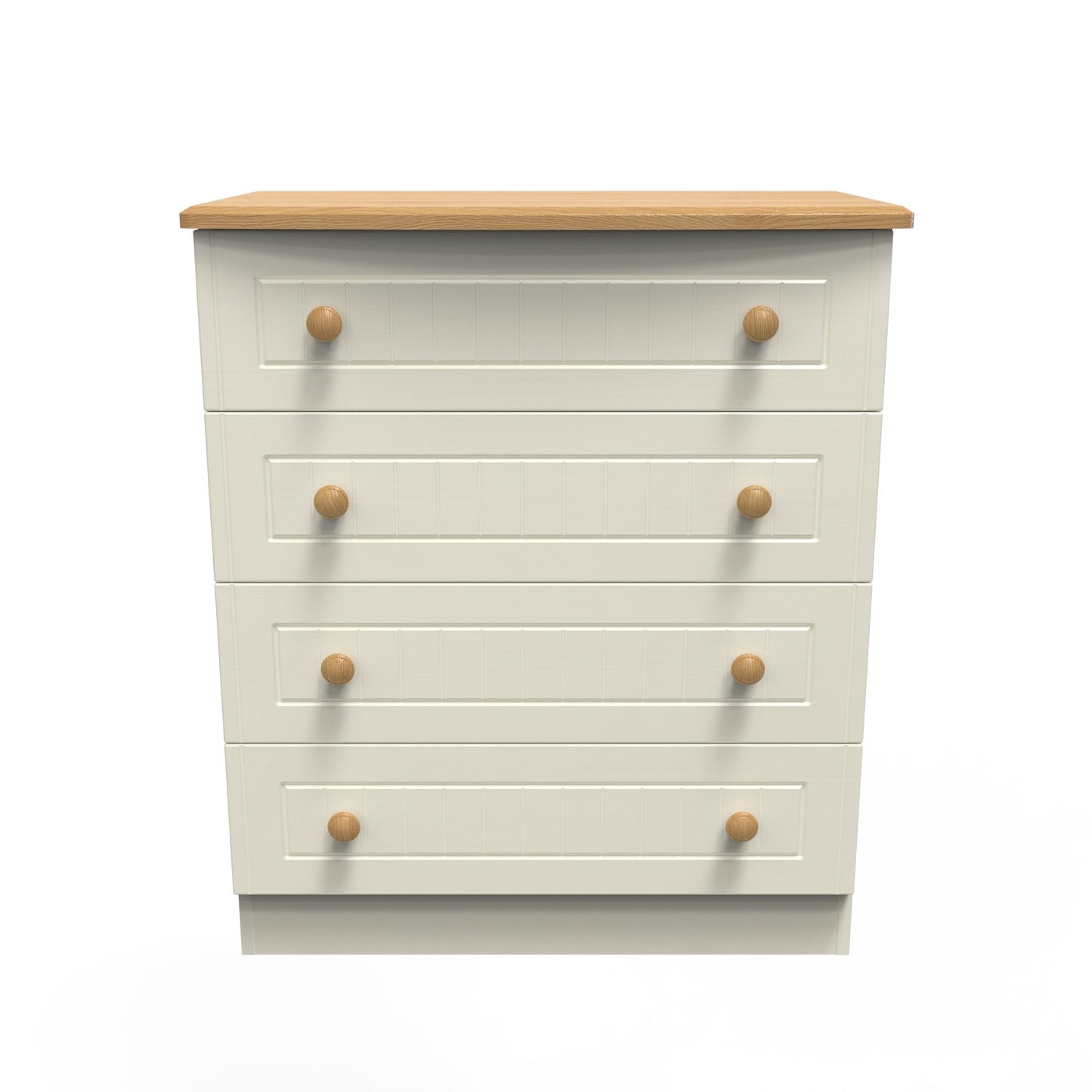 Warwick Chest of Drawers Cream & Oak 4 Drawers 77cm