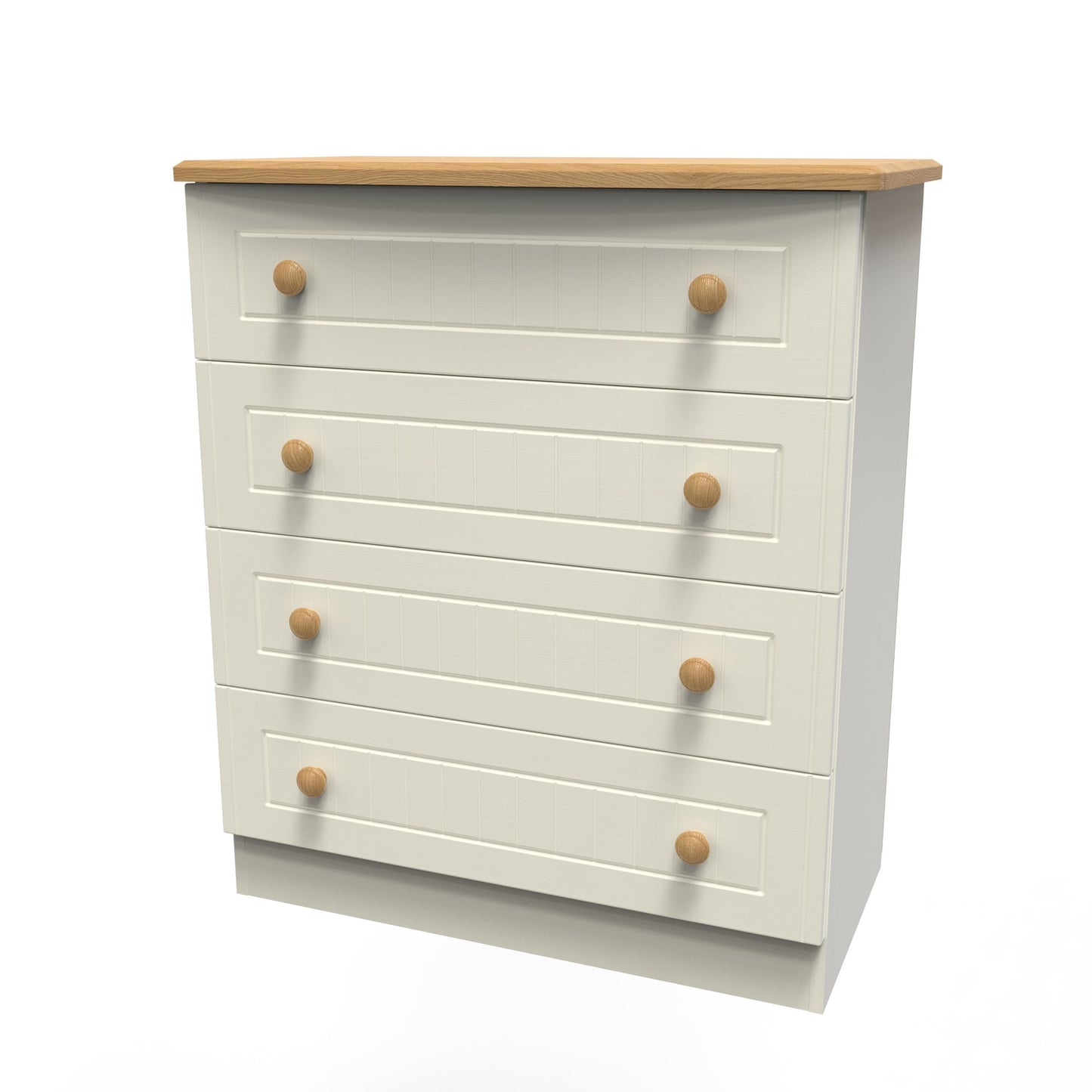 Warwick Chest of Drawers Cream & Oak 4 Drawers 77cm