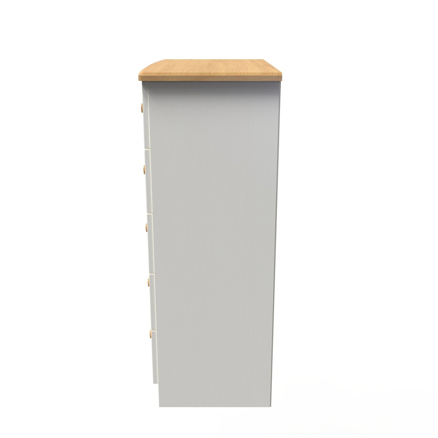Warwick Tall Chest of Drawers Cream & Oak 5 Drawers 77cm