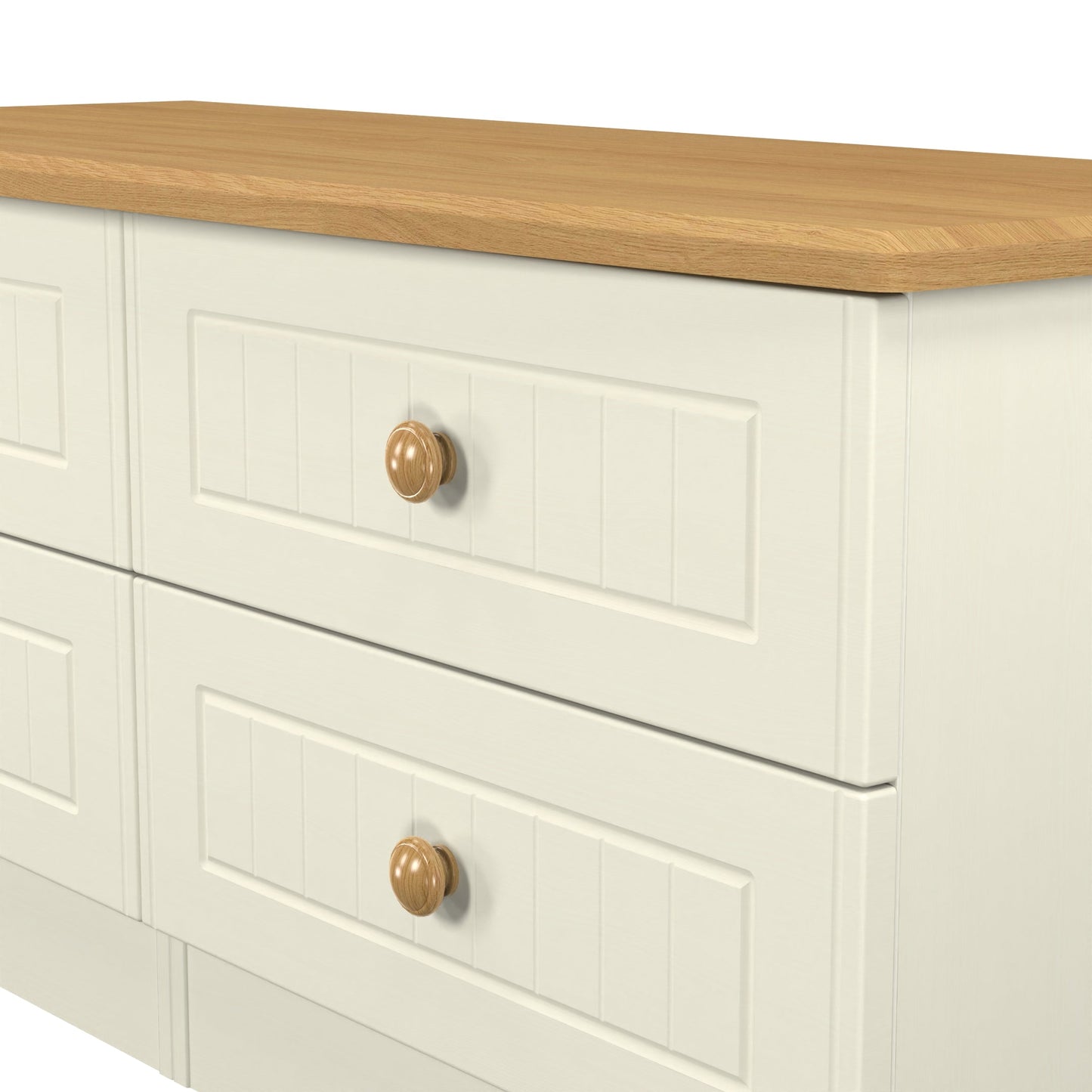 Warwick Large Chest of Drawers Cream & Oak 4 Drawers 112cm